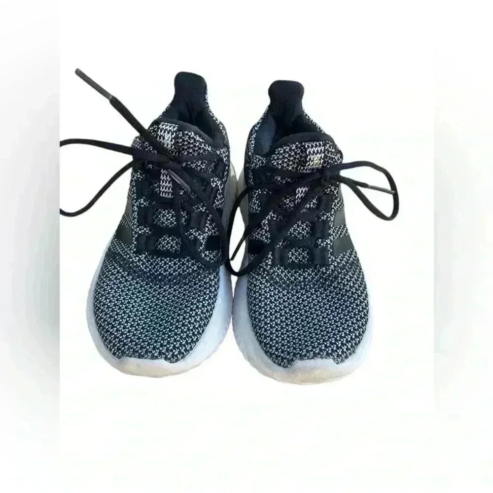 Adidas kids Cloudfoam Pure Running Sneakers Black White AQ1689 Kids Sz 1.5 used - Picture 4 of 9